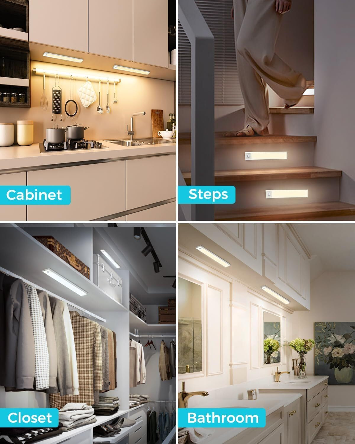 LumaBar™ – LED Motion Sensor Cabinet Light (USB, 3 Sizes)