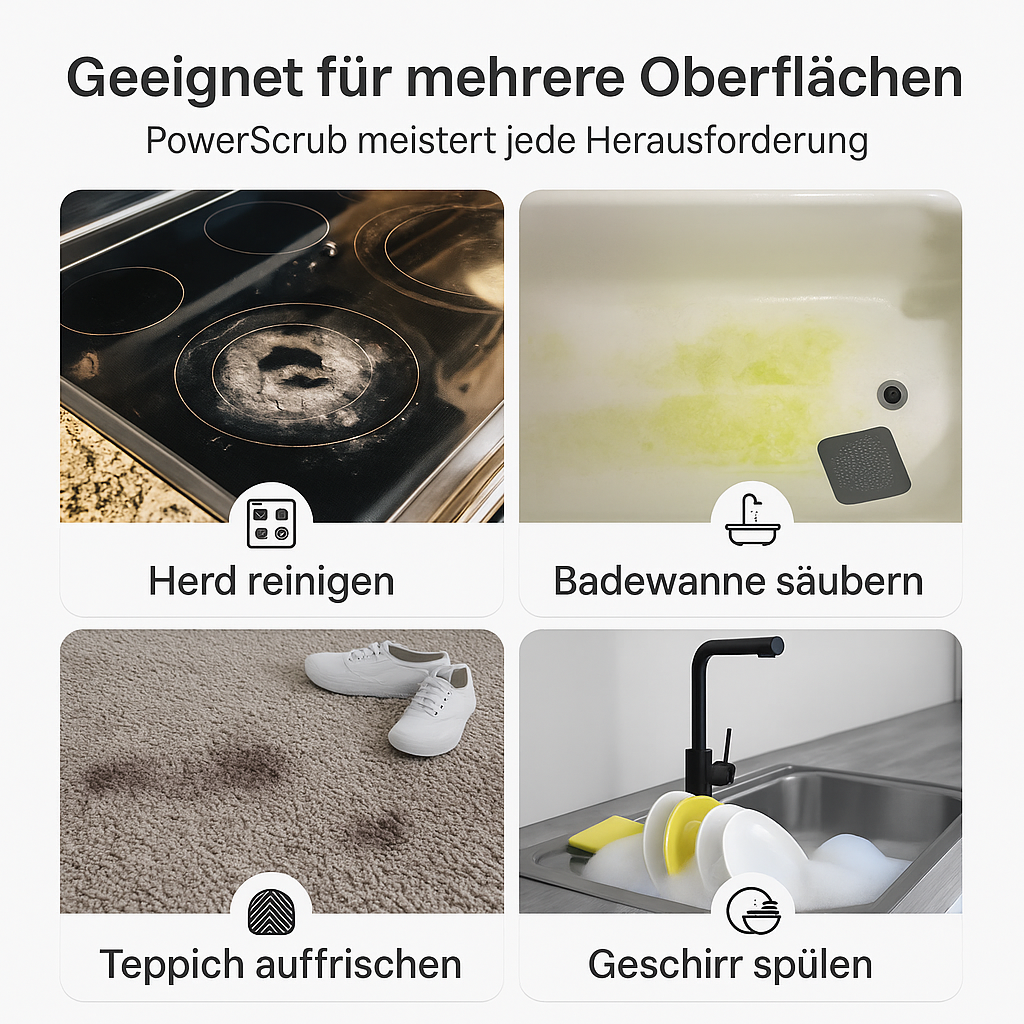 Suitable for multiple surfaces: stove, bathtub, carpet, dishes