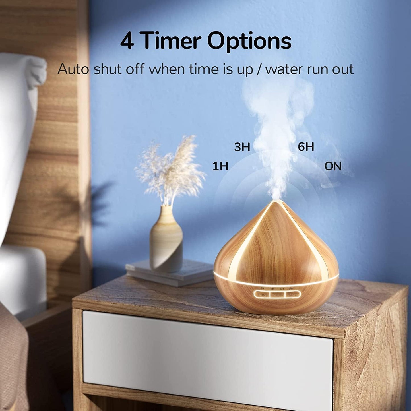 AromaSet™ 500ml Diffusor für ätherische Öle mit 8 Ölen - LED-Licht, Fernbedienung & Timer-Steuerung