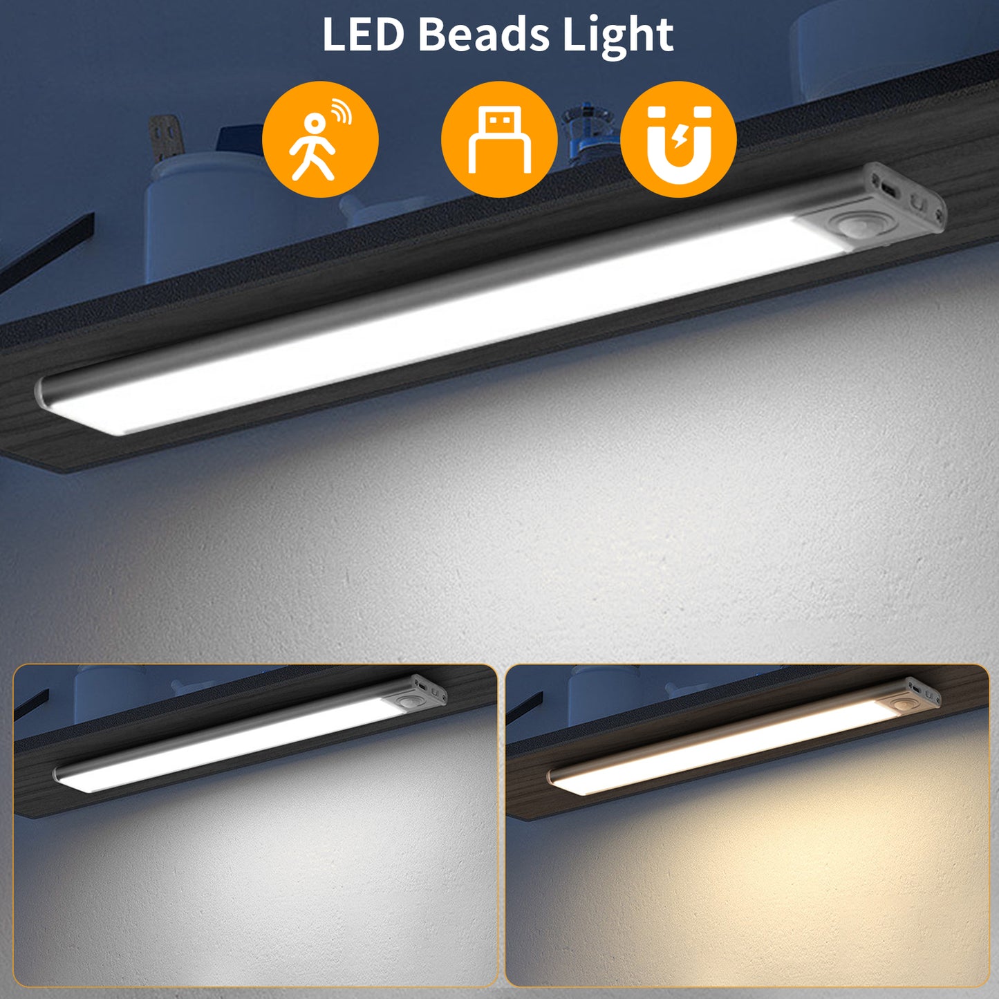 LumaBar™ – LED Motion Sensor Cabinet Light (USB, 3 Sizes)