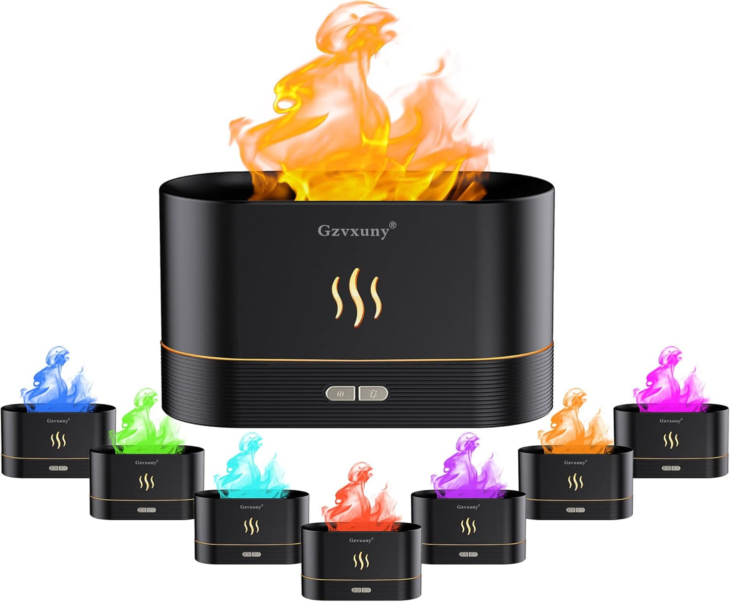 FlameMist™ – LED Fire Effect Aroma Diffuser (7 Colors, Auto-Off)