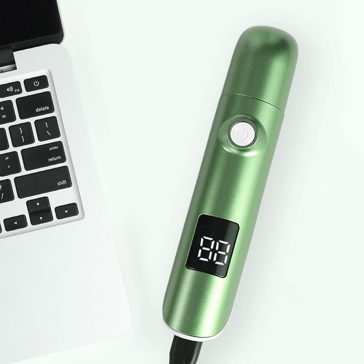 PowerTrim™ – 3‑in‑1 Beard, Nose & Body Hair Trimmer with LED Display & Waterproof Design (Green Edition)