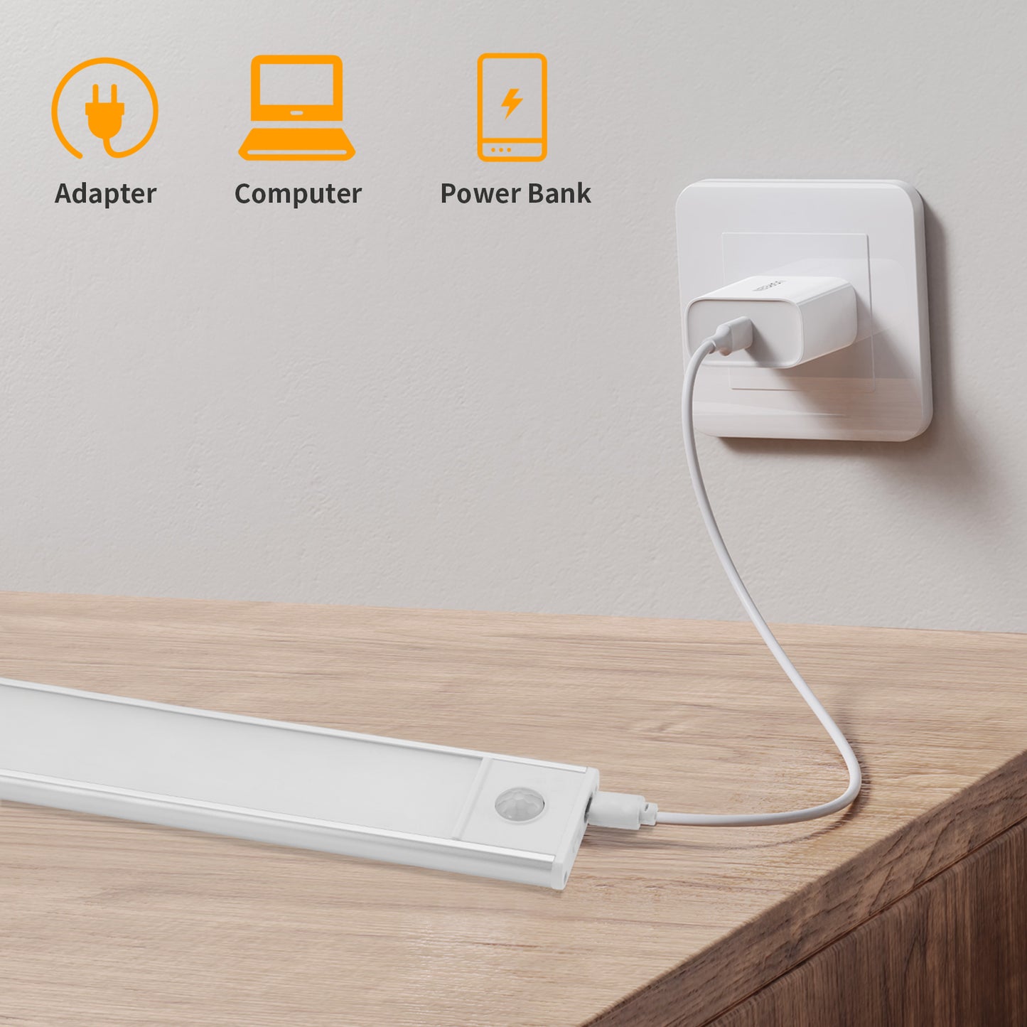 LumaBar™ – LED Motion Sensor Cabinet Light (USB, 3 Sizes)
