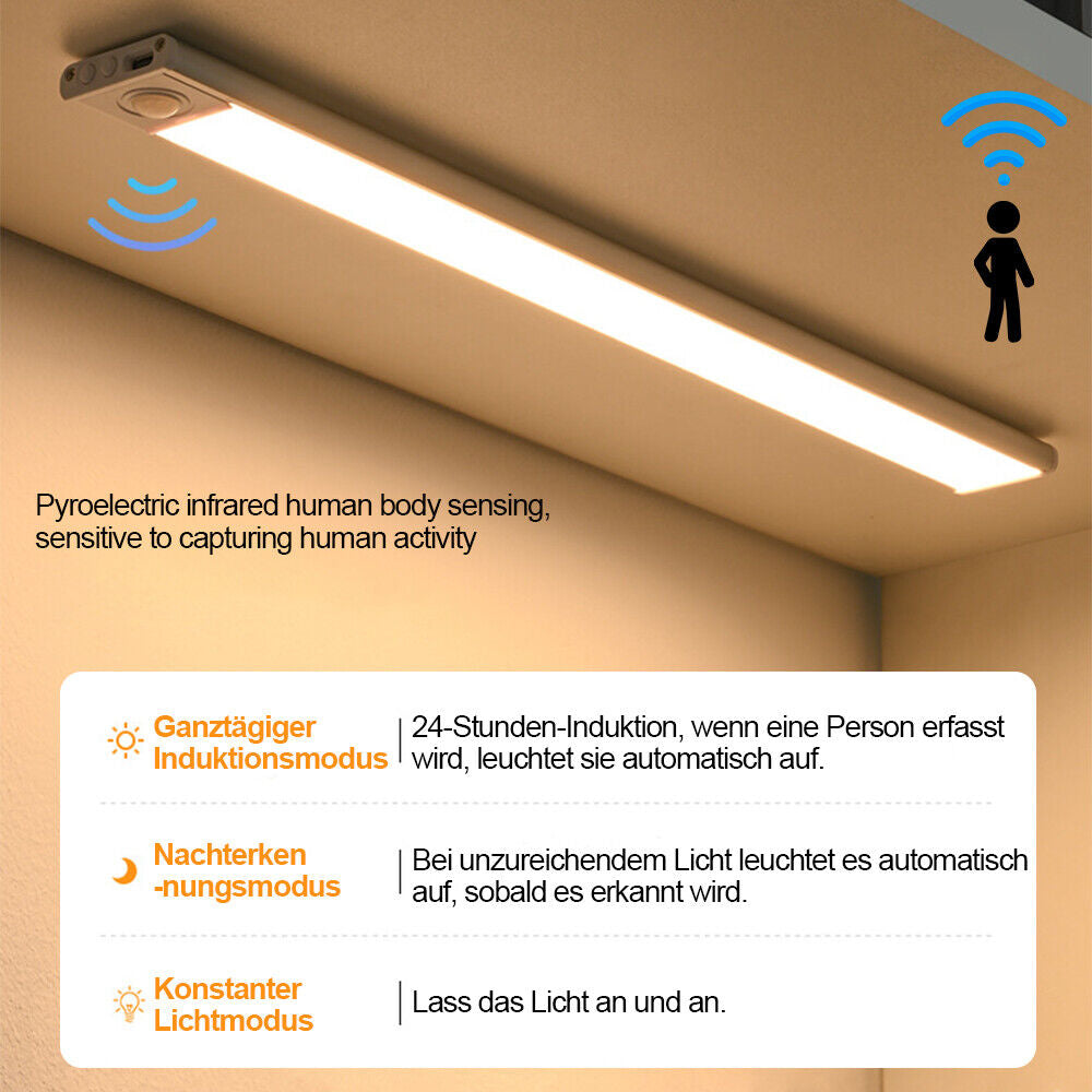 LumaBar™ – LED Motion Sensor Cabinet Light (USB, 3 Sizes)