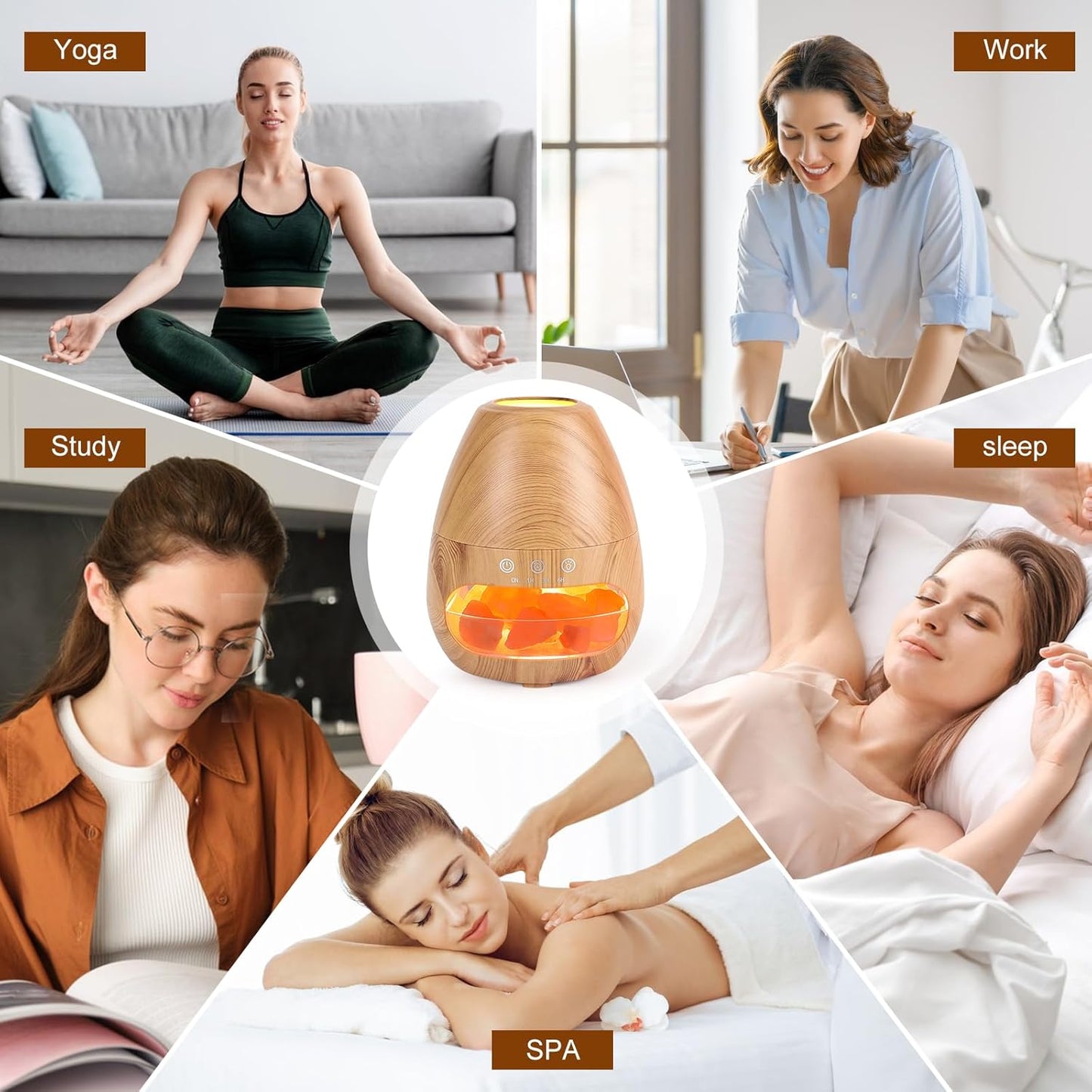 VolcanoGlow™ Premium 2-in-1 Himalayan Salt Aroma Diffuser – Flame Effect & Silent Humidifier (200ml)