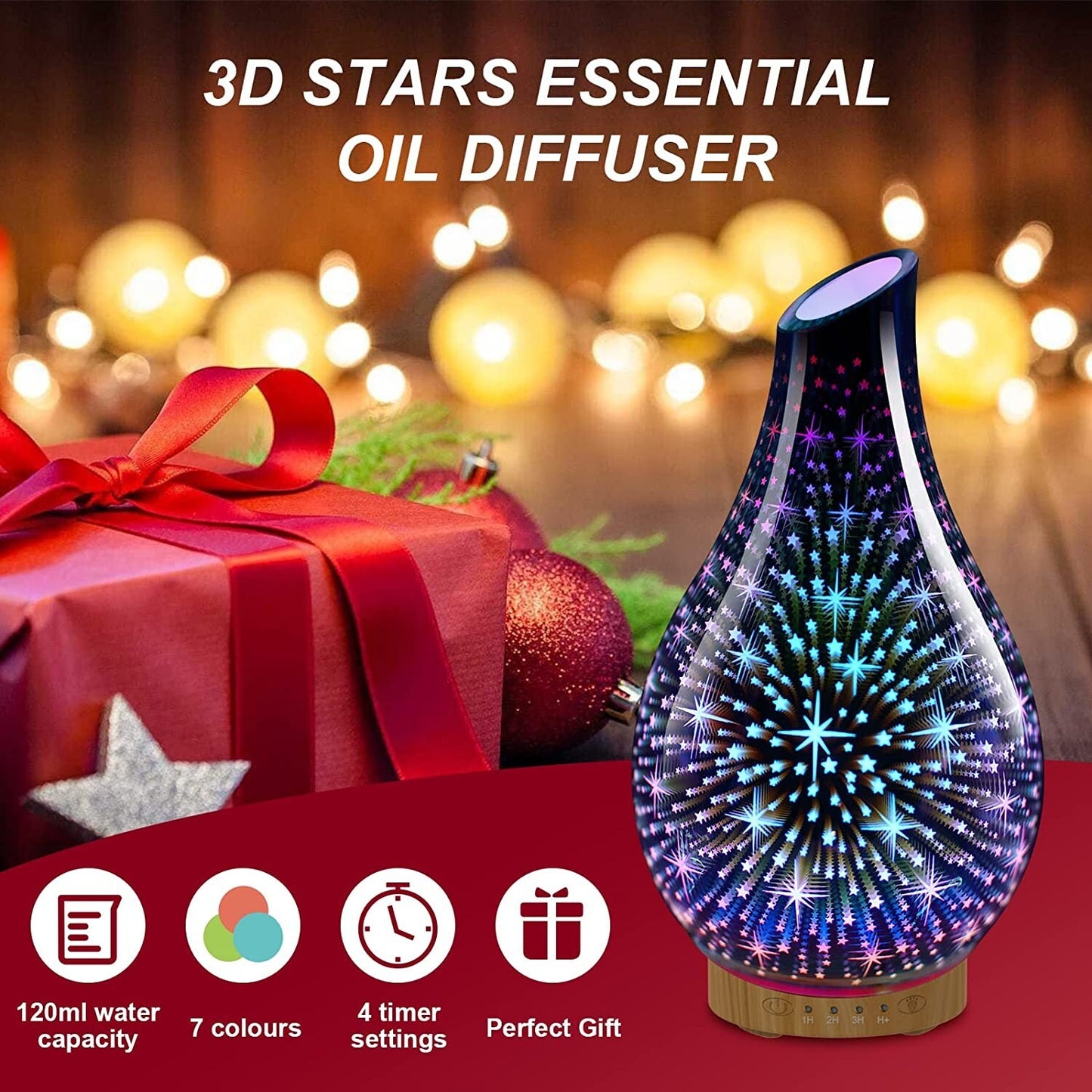 GlowMist™ – LED Ultrasonic Aroma Diffuser (7 Colors, Auto Shut-Off)