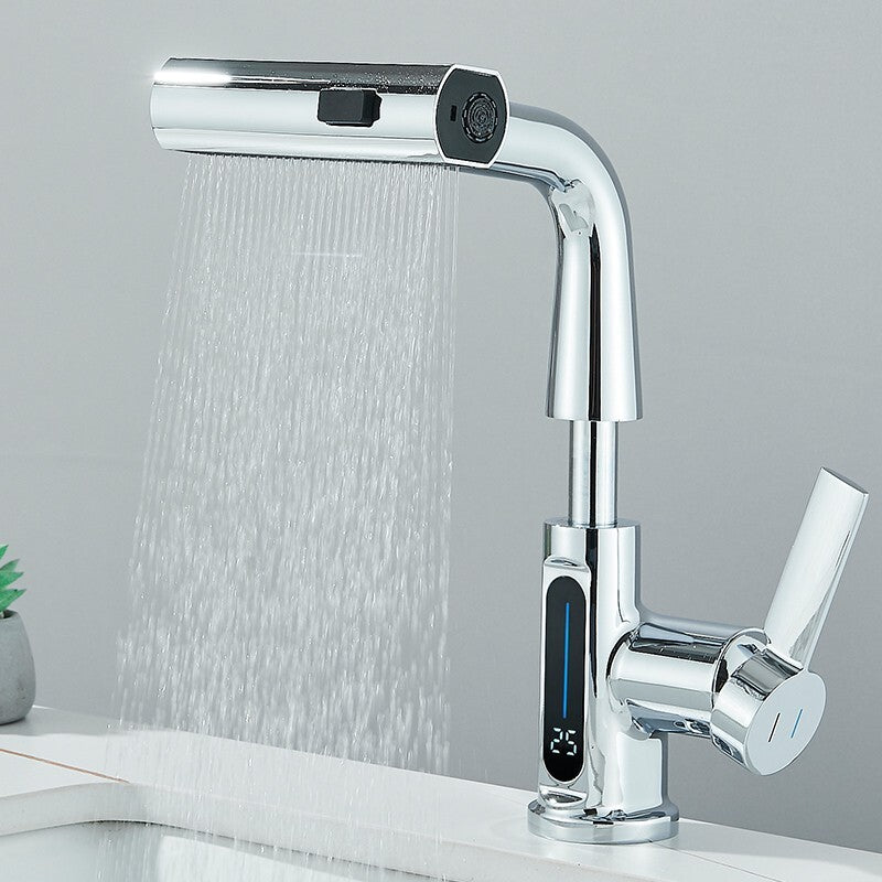 SmartLED™ - Moderne ausziehbare Badarmatur mit Wasserfall