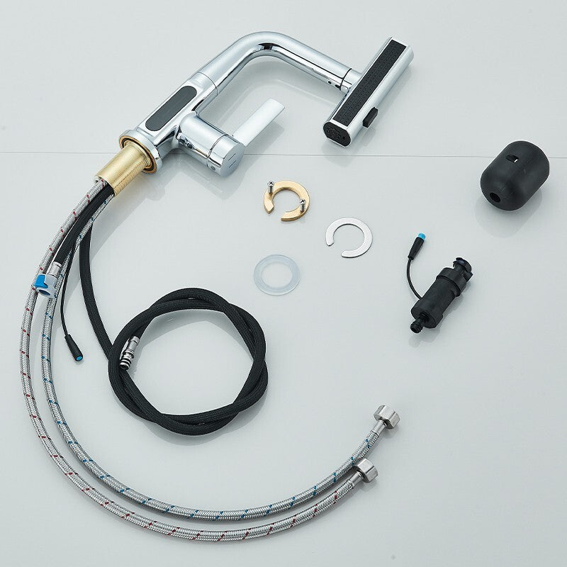 SmartLED™ - Moderne ausziehbare Badarmatur mit Wasserfall
