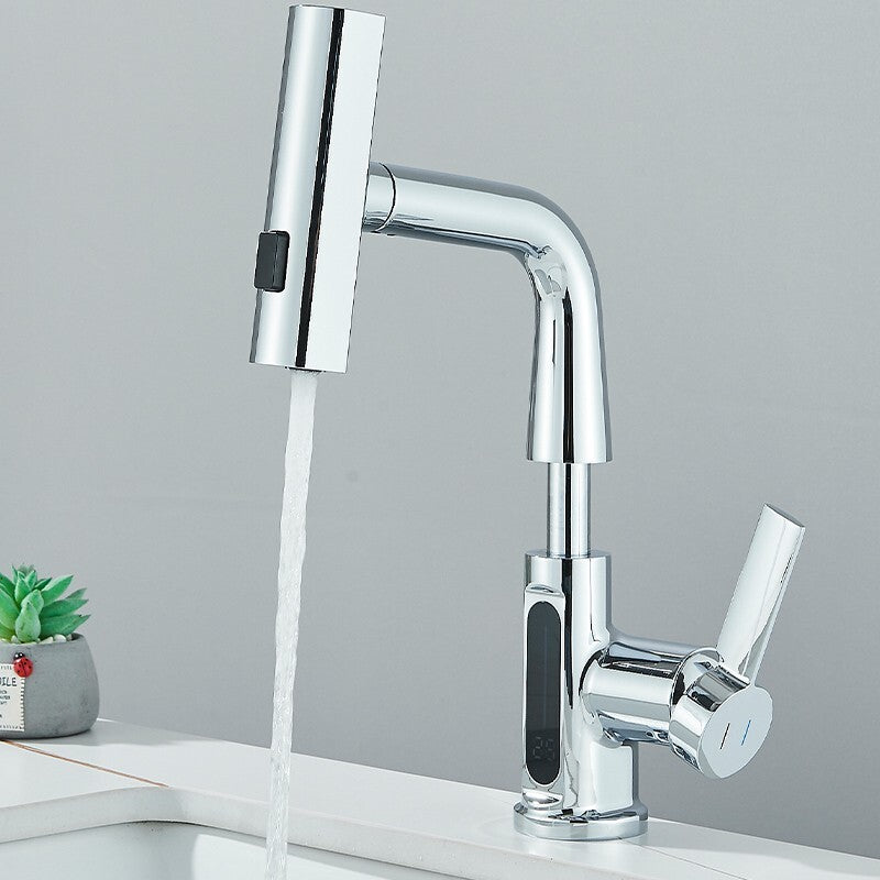 SmartLED™ - Moderne ausziehbare Badarmatur mit Wasserfall
