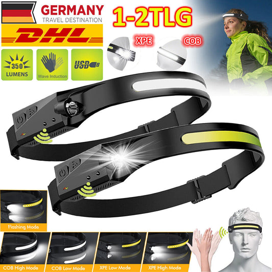 WorkLite™ - USB COB LED-Stirnlampe (wiederaufladbar, wasserdicht)